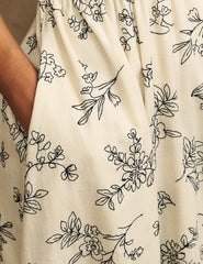 Cream Embroidered Starlight Midi Dress