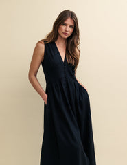 Black Sleeveless Starlight Midi Dress