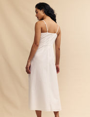 White Embroidered Detail Pippin Midi Dress