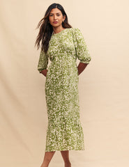 Green Printed Rachel Midi Dress