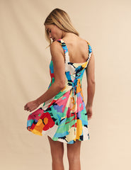 Fearne Cotton Multi Flower Printed Kitty Mini Dress