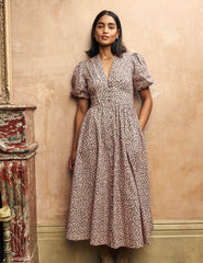 Pink Rose Print Starlight Midaxi Dress