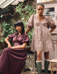 Pink Rose Print Vienna Mini Dress