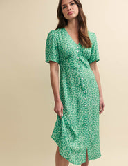 Green Floral Alexa Midi Tea Dress
