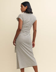 Cream Stripe Jersey Dakota Midi Dress
