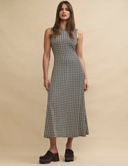 Monochrome Geometric Print Jersey Denver Midi Dress