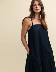 Black Tiered Etain Maxi Dress