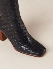 Alohas Black Braided Heeled Boots