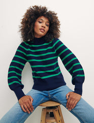 Green And Navy Striped Jumper