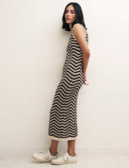 Chevron Racer Midi Dress