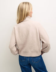 Cream Roll Neck Knitted Jumper