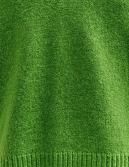 Green Open Collar Knitted Jumper