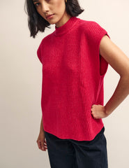 Pink Oversized Knitted Vest