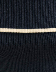 Black Bardot Knitted Midi Dress