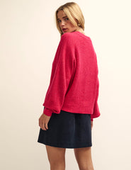 Fearne Cotton Pink Rib Knit V-Neck Cardigan