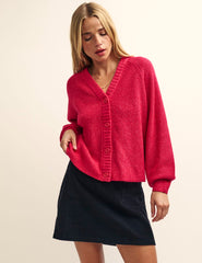 Fearne Cotton Pink Rib Knit V-Neck Cardigan