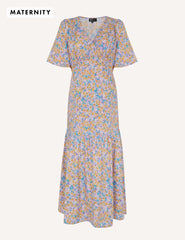 Multi Ditsy Floral Maternity Clementine Smock Wrap Dress