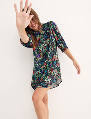 Multi Woodland Frill Yoke Night Shirt Dress