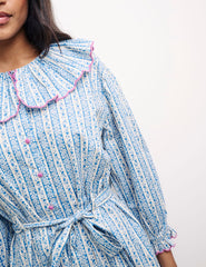 Floral Tie Waist Mini Nightshirt