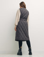 Brown Kate Longline Onion Quilted Gilet
