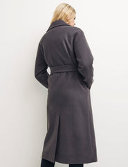 Brown Holly Long Belted Wrap Coat