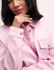 Pink Oversized Denim Jacket
