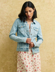 Light Wash Denim Slim Fit Jacket