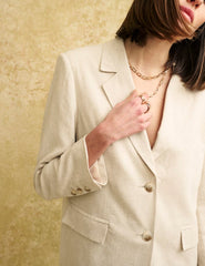 Fearne Cotton Cream Linen-blend Geri Blazer