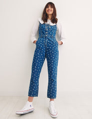 Blue Denim Printed Floral Hope Jumpsuit