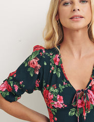 Corby Blooms Green Petite Callie Midi Dress