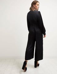 Heart Jaquard Black Siri Jumpsuit