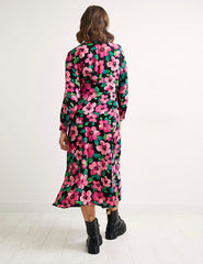 Billie Floral Pink Petite Siri Midi Dress
