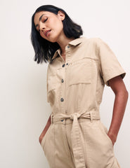 Cream Faith Utility Jumpsuit