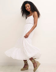 Petite White Sylvia Midi Dress