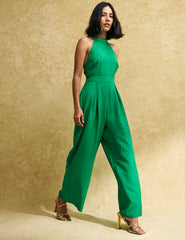 Petite Green Halter Neck Hilary Jumpsuit