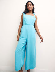 Blue Tie Shoulder Meg Jumpsuit