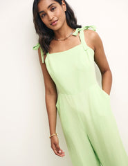 Green Tie Shoulder Meg Jumpsuit