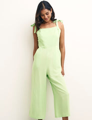 Green Tie Shoulder Meg Jumpsuit