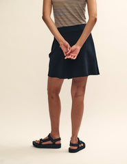 Petite Black Wrap Mini Skirt