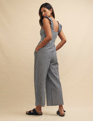 Black Gingham Sleeveless Maya Jumpsuit