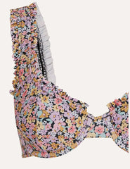 Multi Ditsy Floral Jemina Frill Trim Bralette Bikini Top