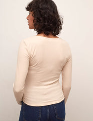 Ecru Square Neck Top