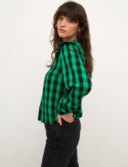 Green Check Lexie Collar Blouse