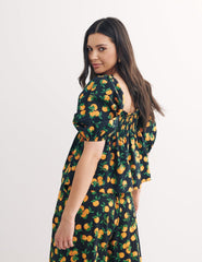 Black Sassy Orange Eugenia Blouse