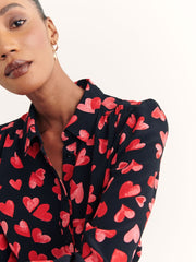 Black Meredith Heart Zara Blouse