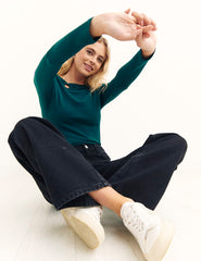 Green Rosetta LS Ring Detail Top