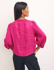 Heart Jaquard Pink Ilaria Blouse