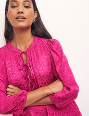 Heart Jaquard Pink Ilaria Blouse