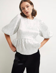 Silver Texture Bernie Blouse