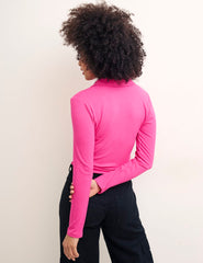 Pink Long Sleeve Sutton Top